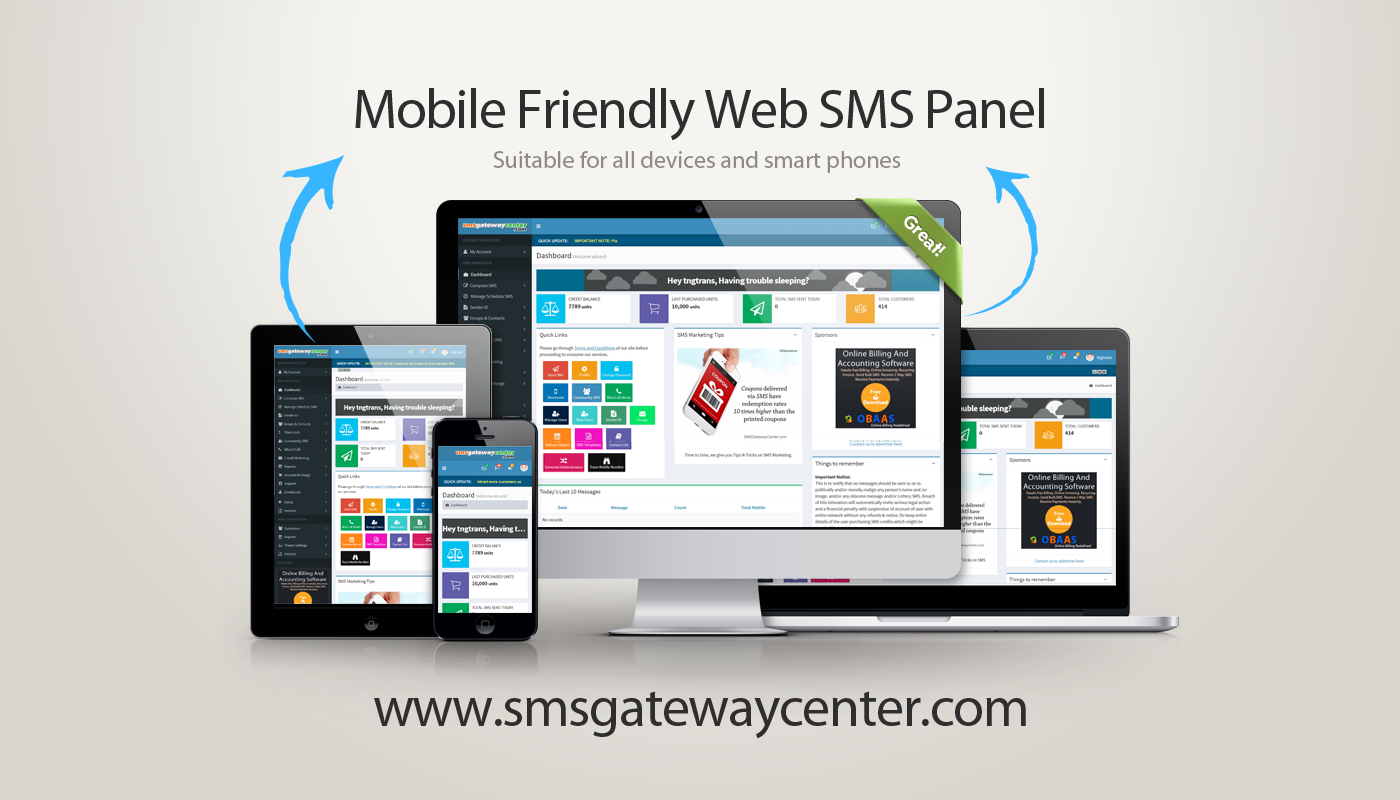 smsgatewaycenter web sms panel responsive