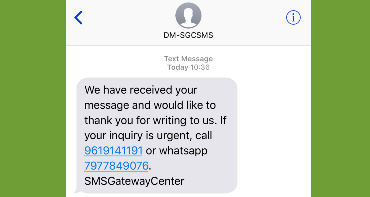 Thank You Sms Message