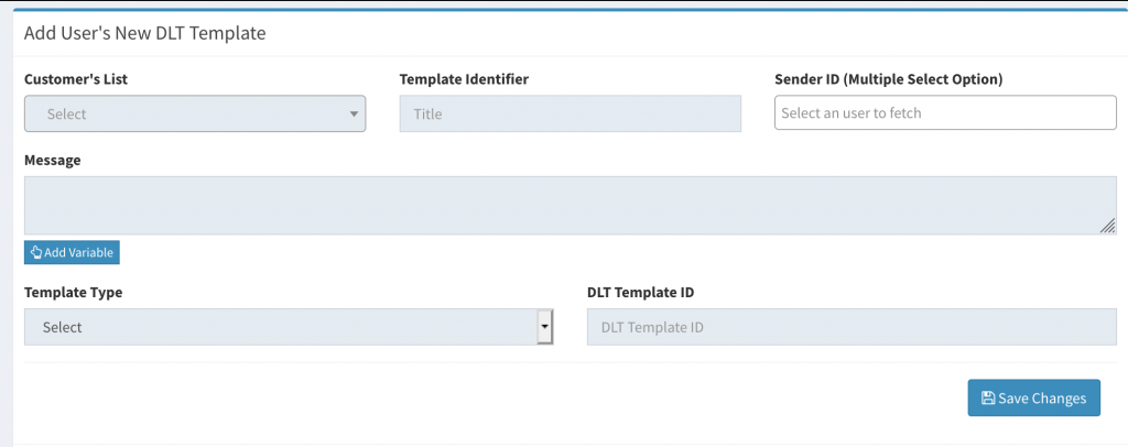 Add New DLT Templates