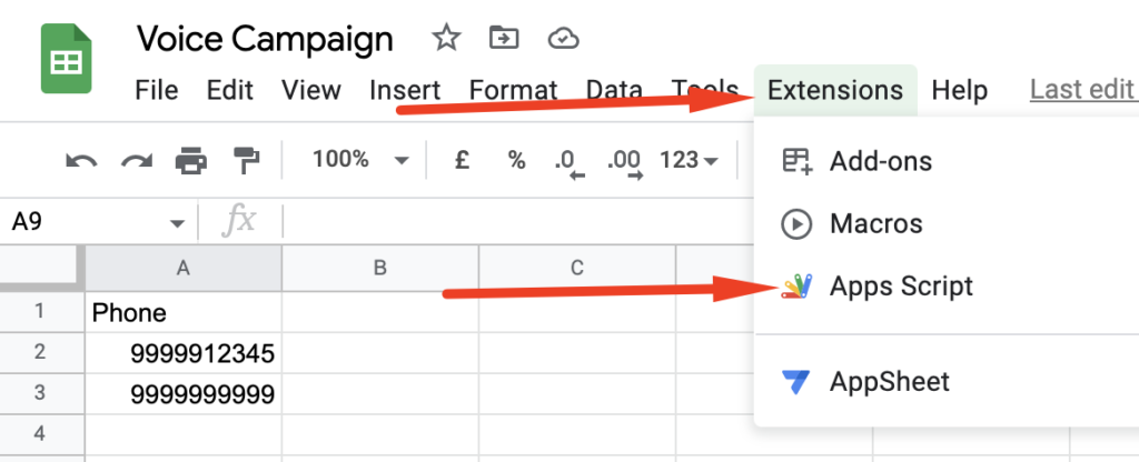 Google Sheet Extensions