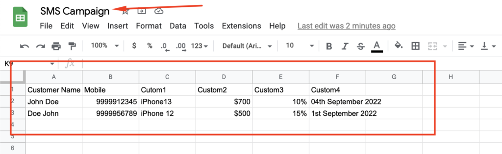 Google Sheet