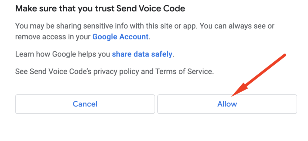 Trust Send Voice Code