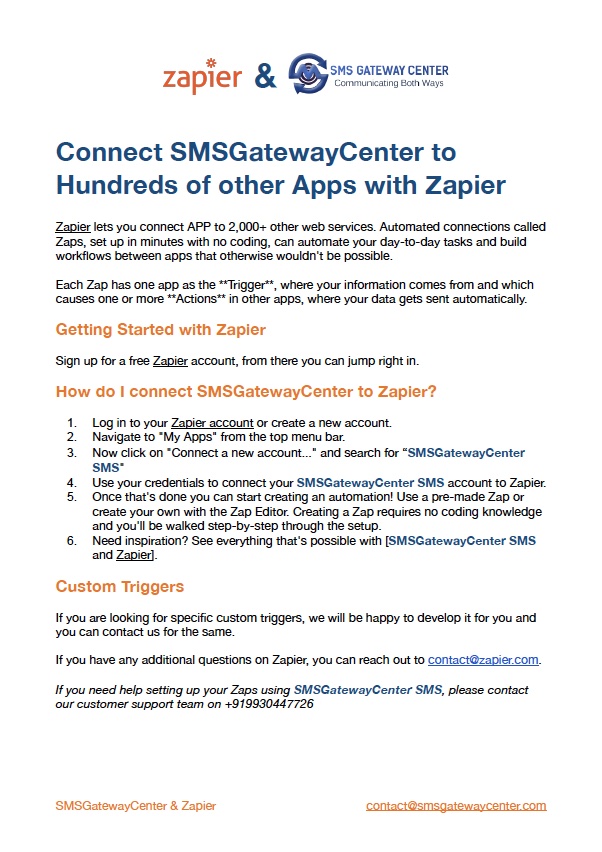 Connect Zapier SMS